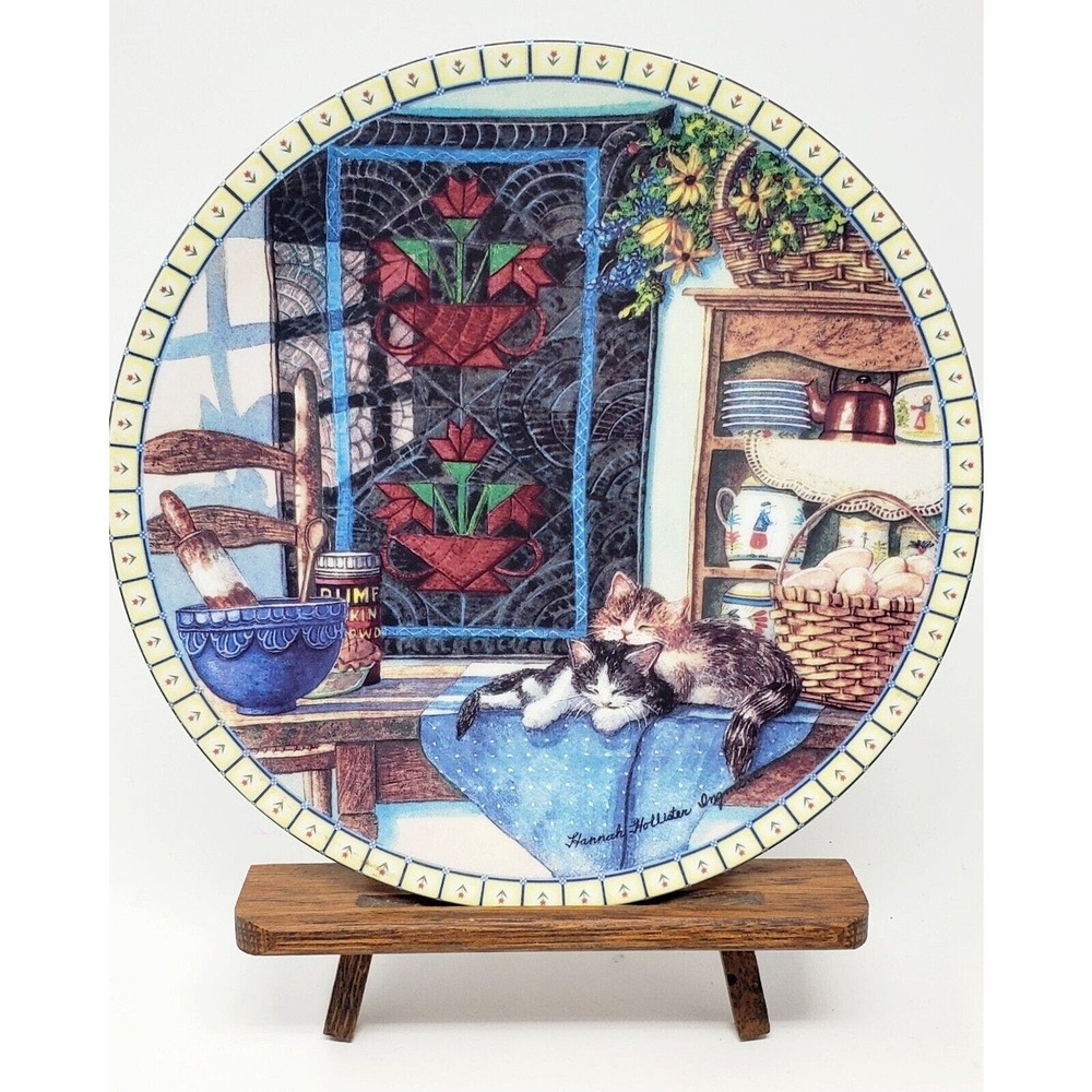 Knowles Cozy Country Corners LAZY MORNING Collector Plate Kittens 1990 Numbered